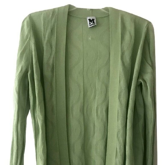 M Missoni Light Zig Zag Open Cardigan Sweater 42